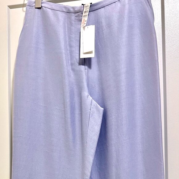 Eileen Fisher Pants - Eileen Fisher Silk Dupioni Cropped Trousers – Morning Glory Blue – Size M – NWT